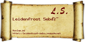 Leidenfrost Sebő névjegykártya